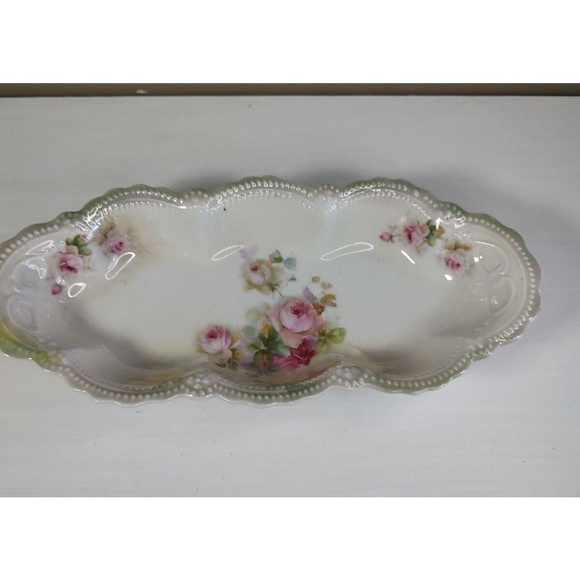 Vintage Leuchtenburg Germany Porcelain Celery Dish with Beautiful Luster Finish - Picture 1 of 8